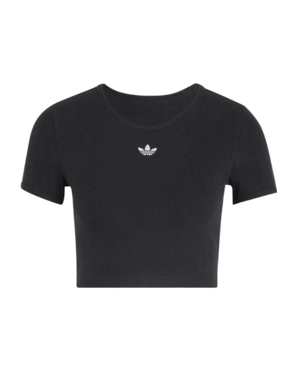 Adidas Originals Black Cropped Logo T-Shirt