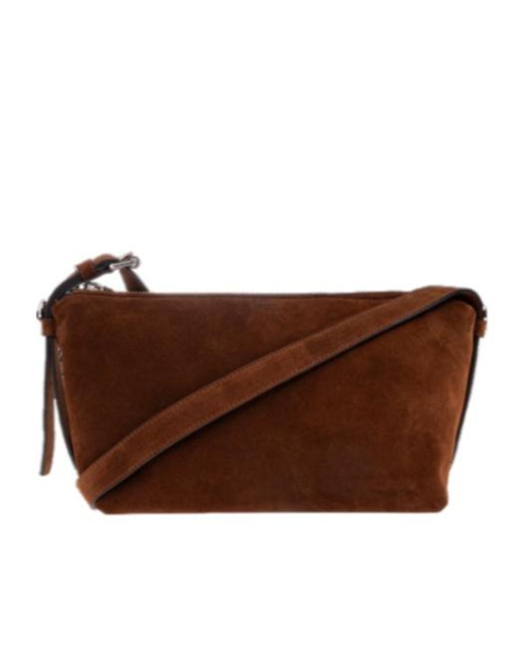 Moschino Brown Logo Embossed Zipped Shoulder Bag