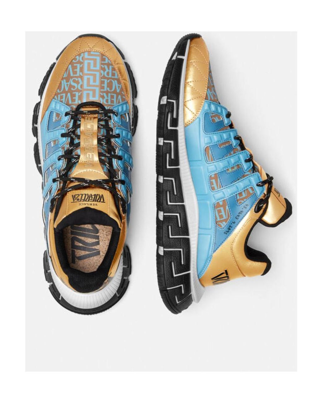 Versace Brown Trigreca Leather Sneakers for men