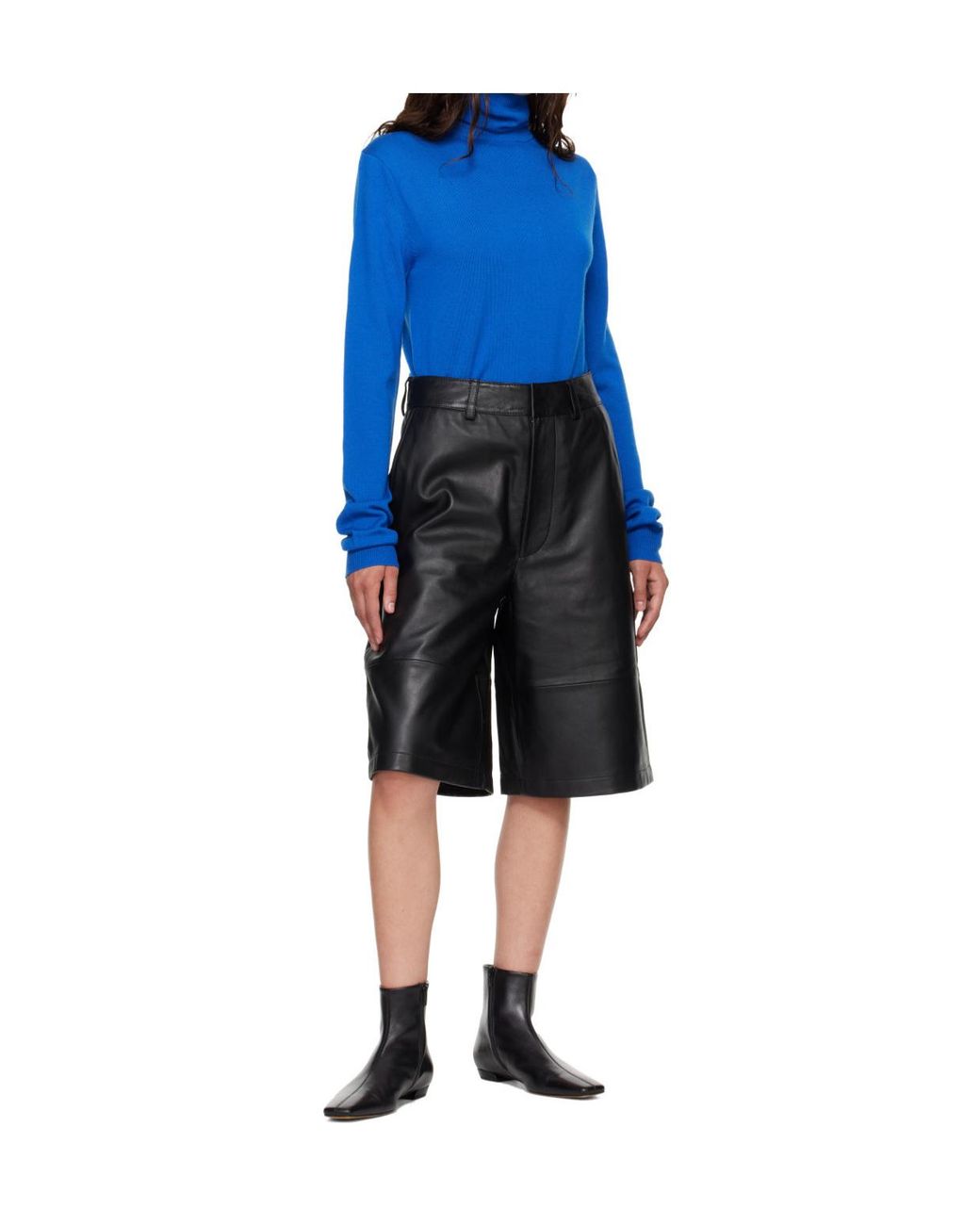 Frankie Shop Blue Turtleneck Long-Sleeve Sweater