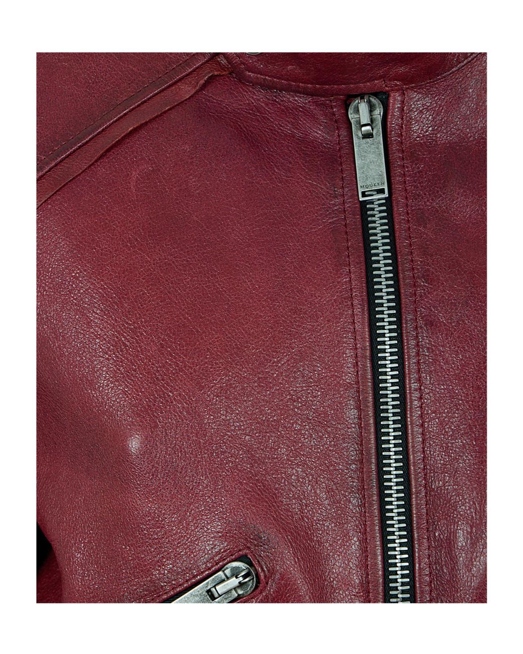 McQueen Red Zip-Up Cropped Jacket