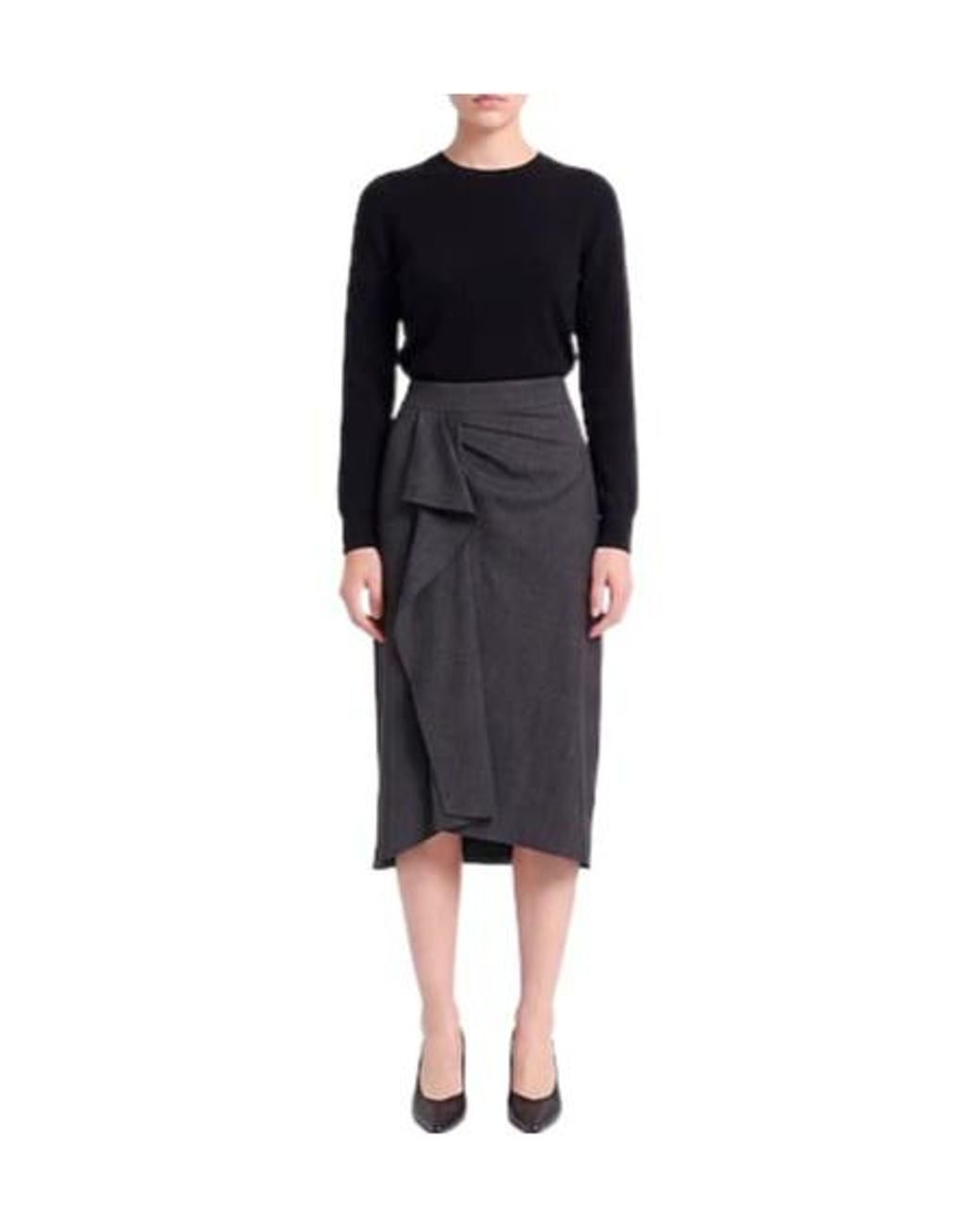 Isabel Marant Black Plaid Midi Skirt