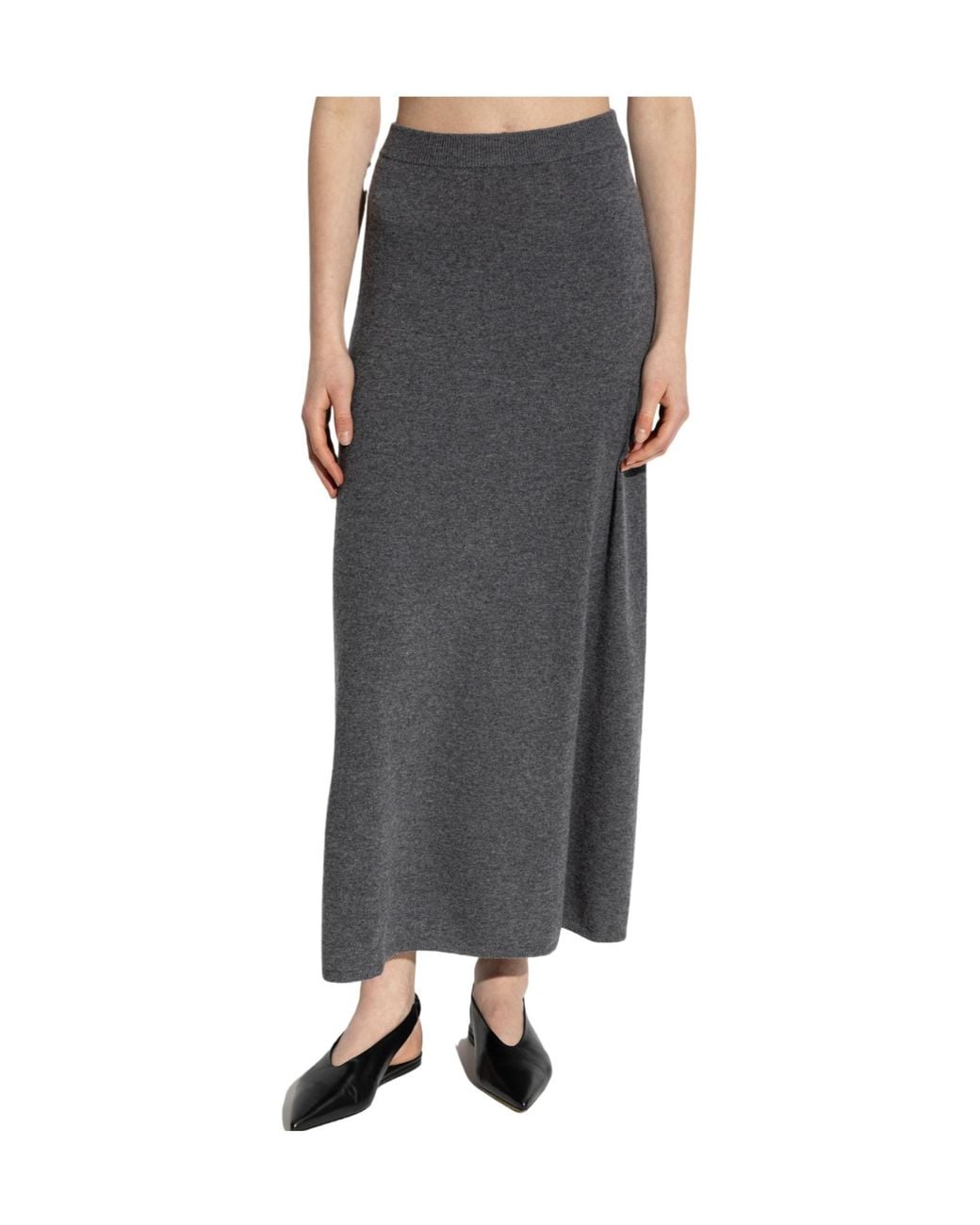 Lisa Yang Gray Dolly Cashmere Midi Skirt