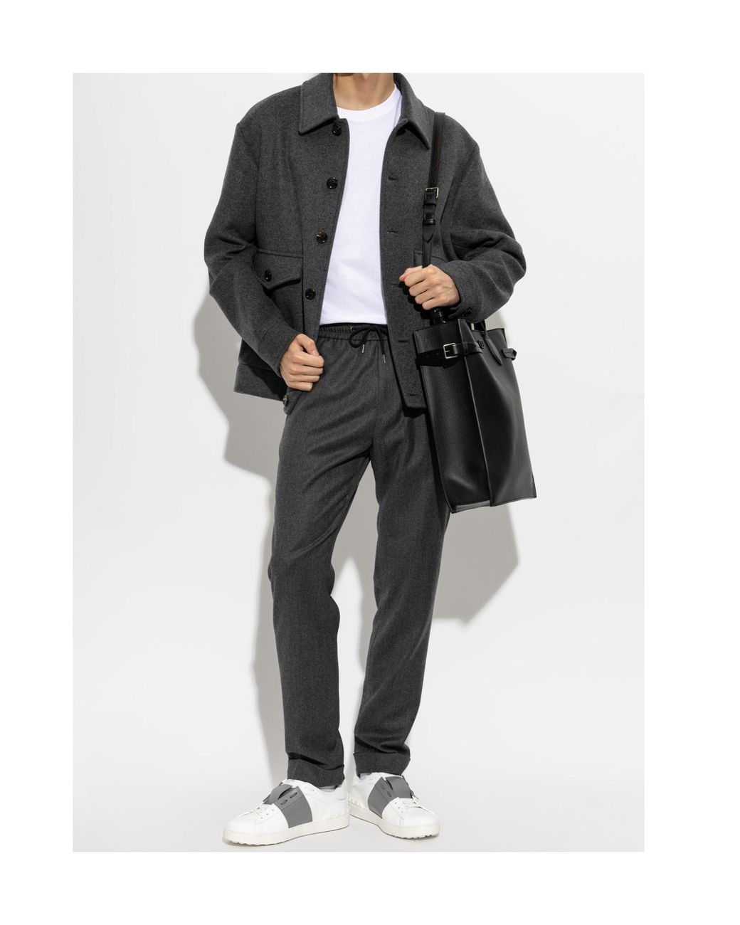 Paul Smith Gray Drawstring Pleated Pants for men