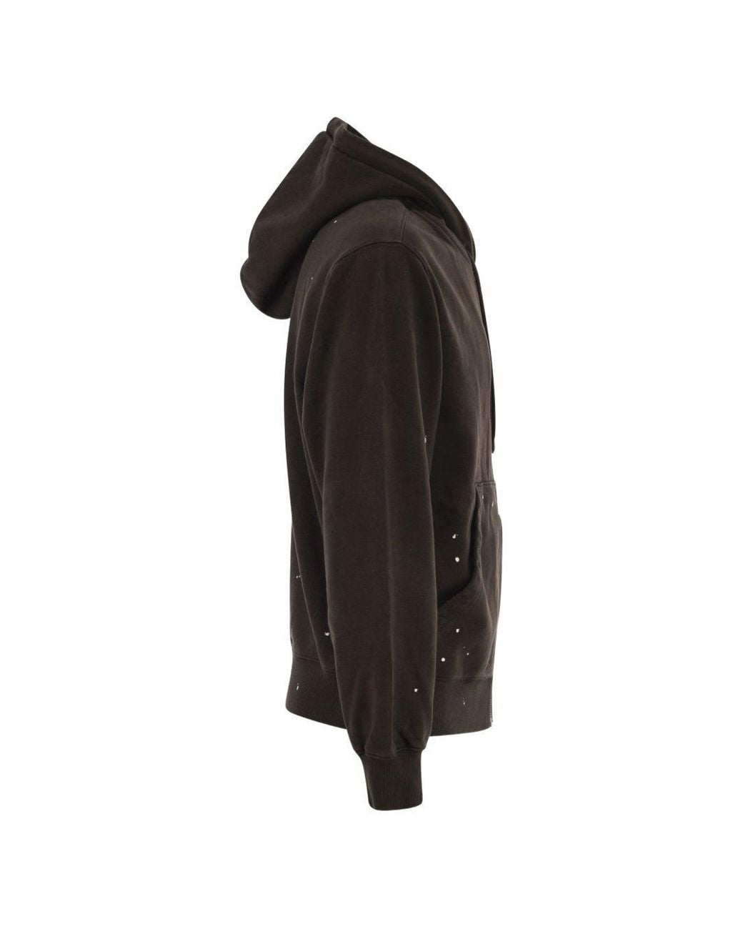 Carhartt Brown Paint-Splatter Zip-Up Hoodie for men