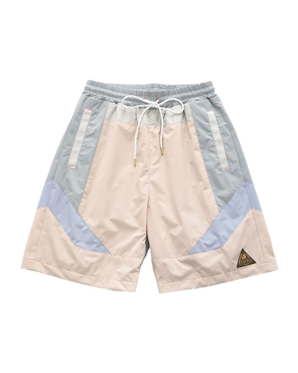 Kapital Pink Logo-Patch Panelled Swim Shorts for men