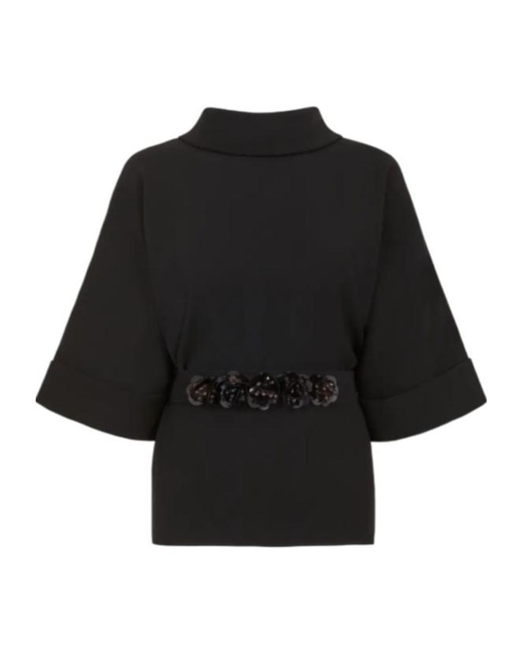 P.A.R.O.S.H. Black Embroidered Blouse