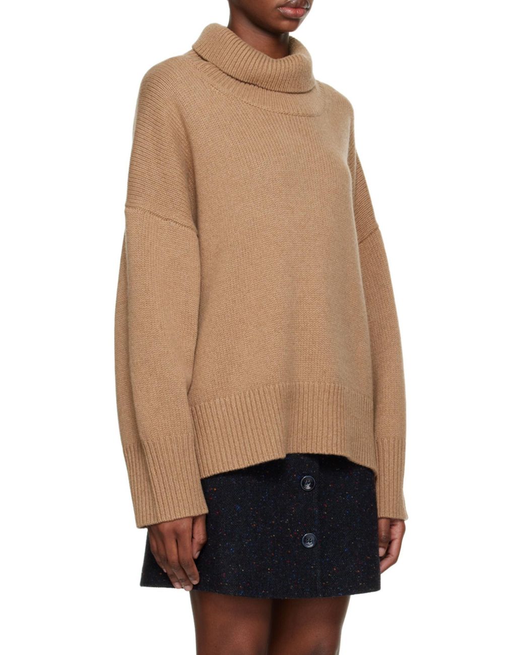 Chloé Brown Chloé High-Neck Loose-Fit Sweater