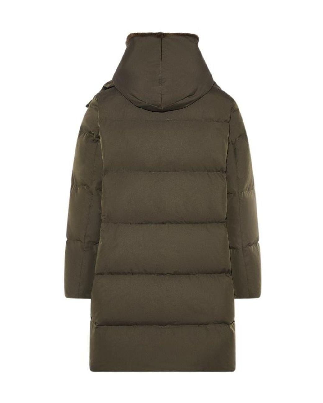 Yves Salomon Green Long Down Jacket