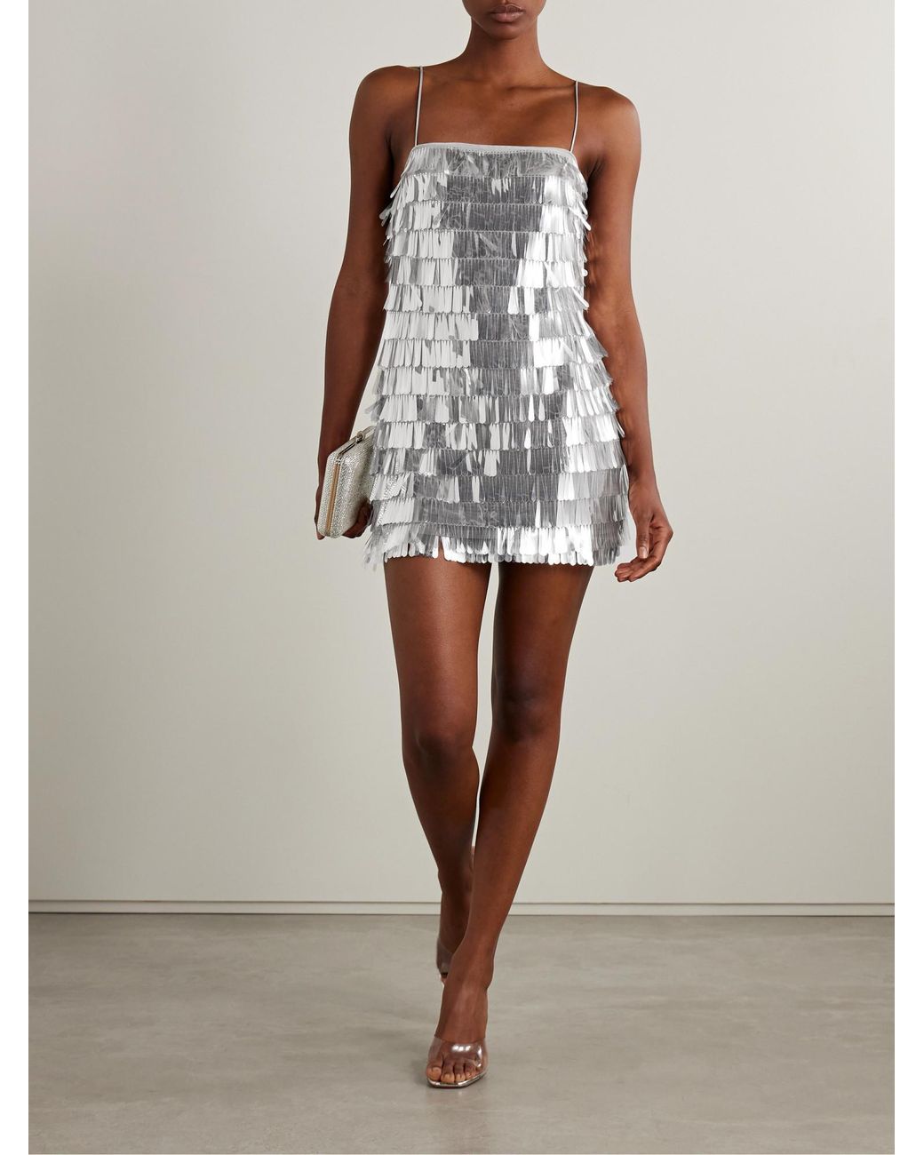 retroféte White Sequin Accent Mini Dress