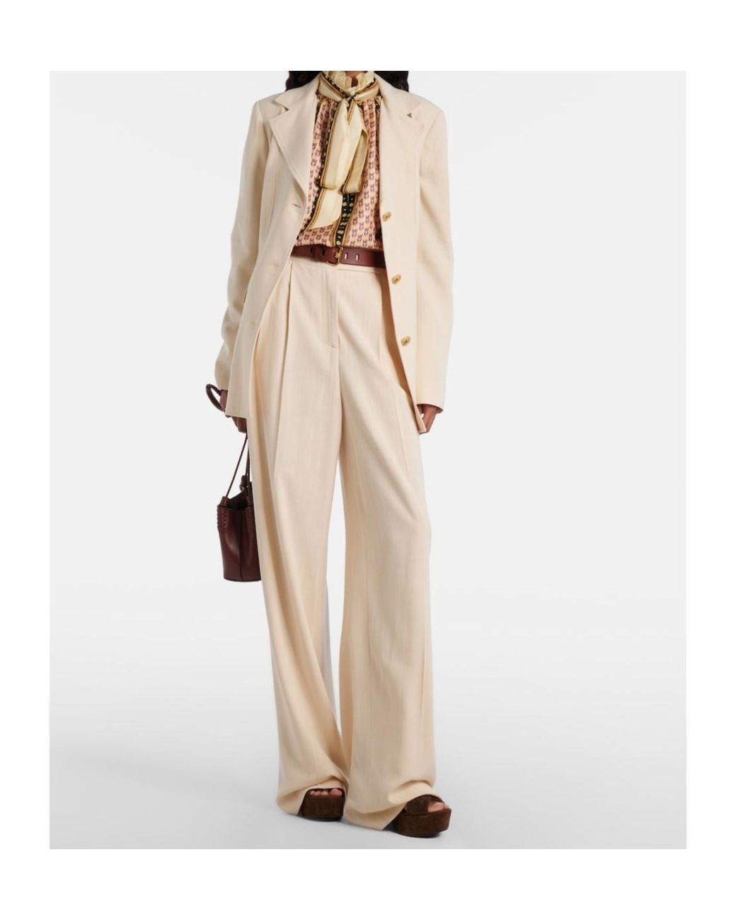 Etro Natural Long-Sleeved Button-Down Jacket