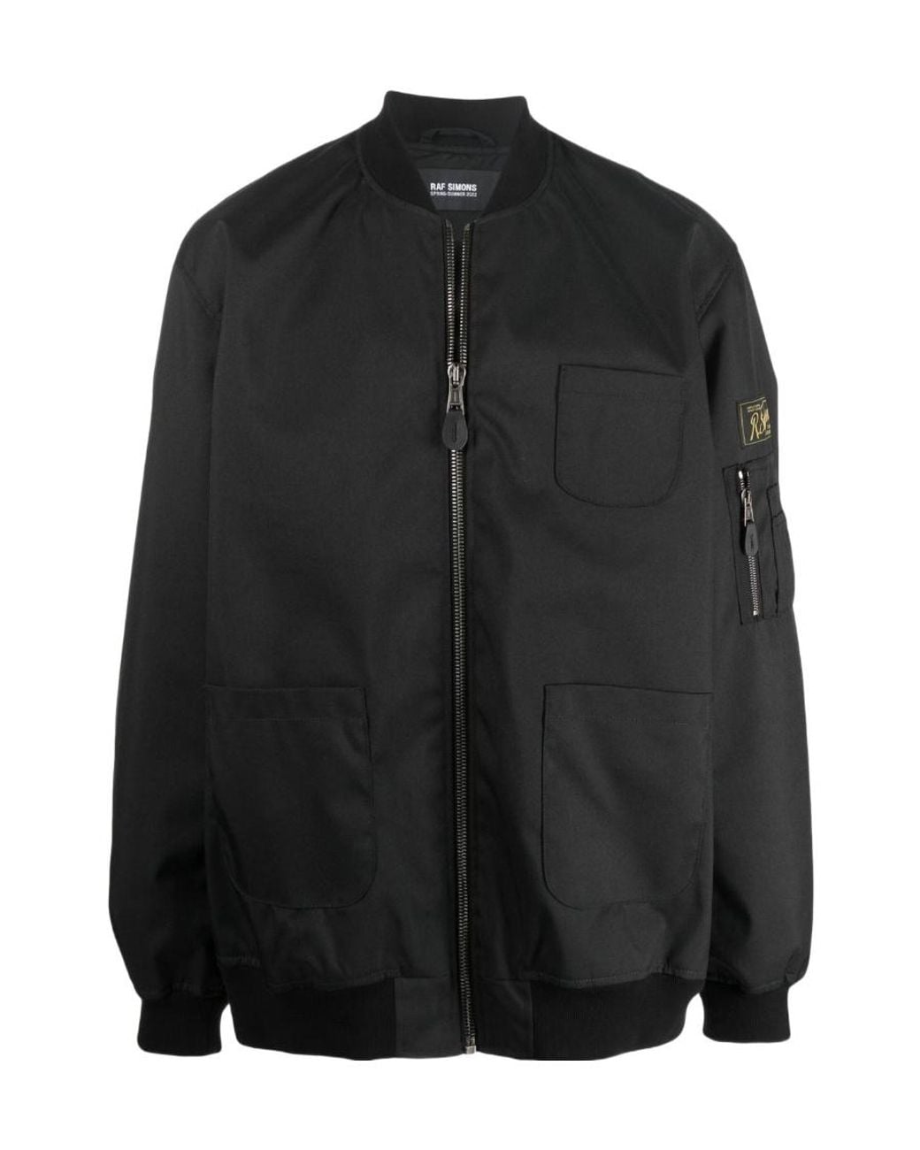 Raf Simons Black Graphic-Print Bomber Jacket for men