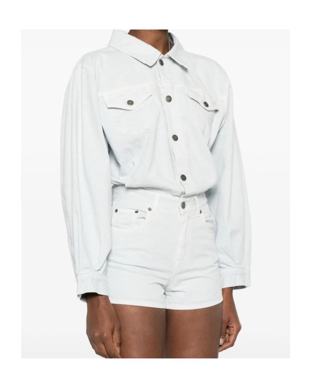 Haikure White Button-Fastening Playsuit