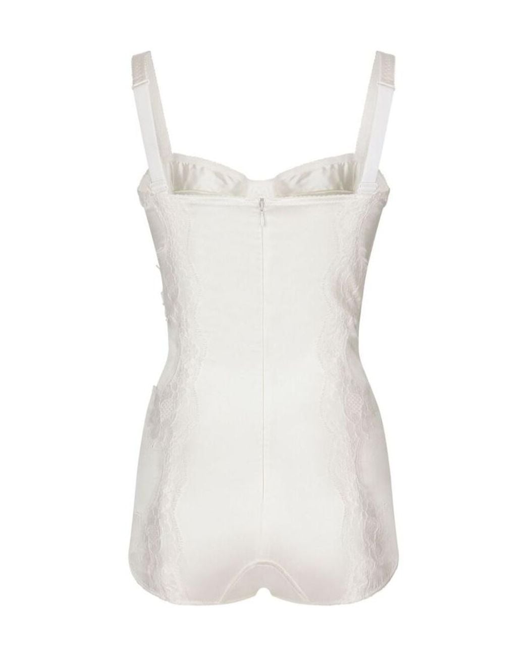 Dolce & Gabbana White Lace Panel Bodysuit