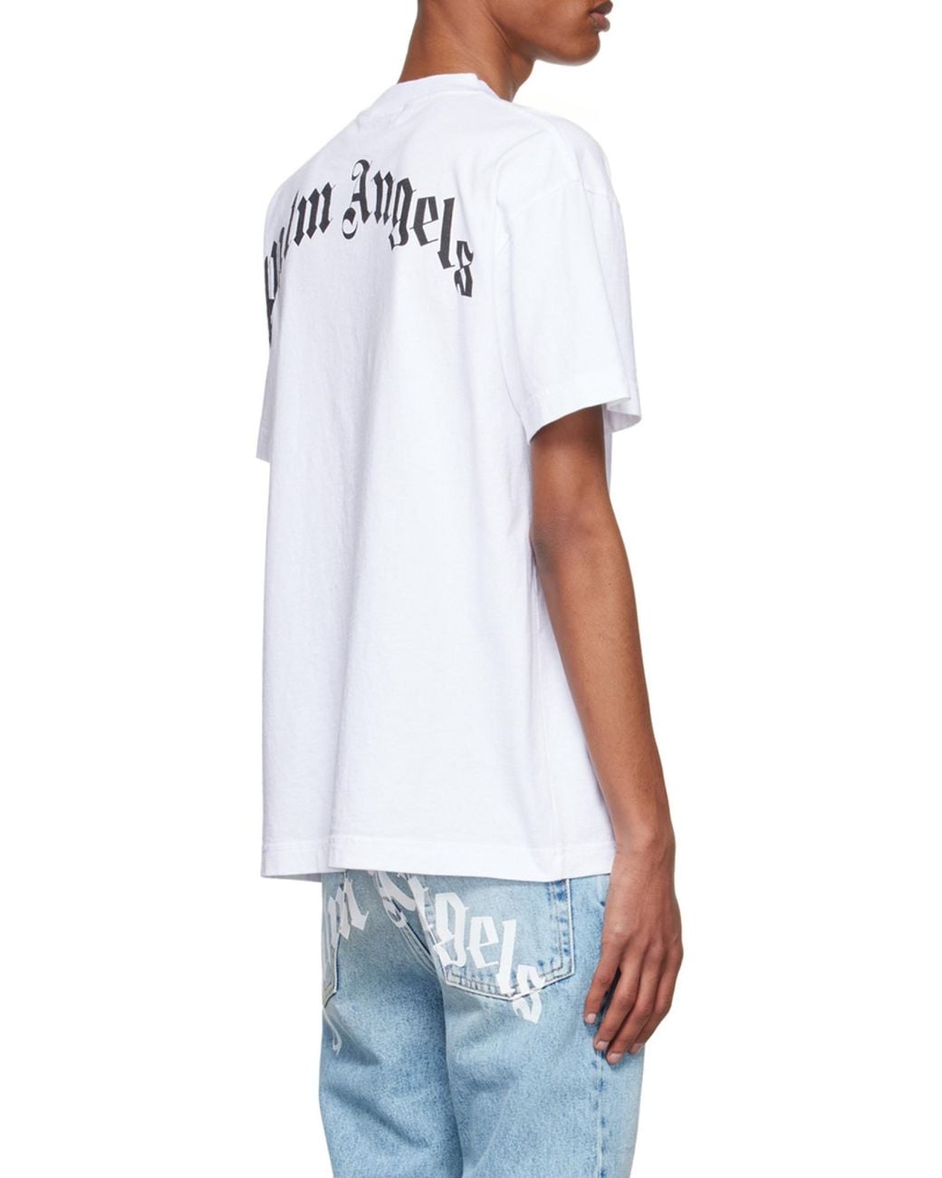 Palm Angels White Broken Palm Print T-Shirt for men