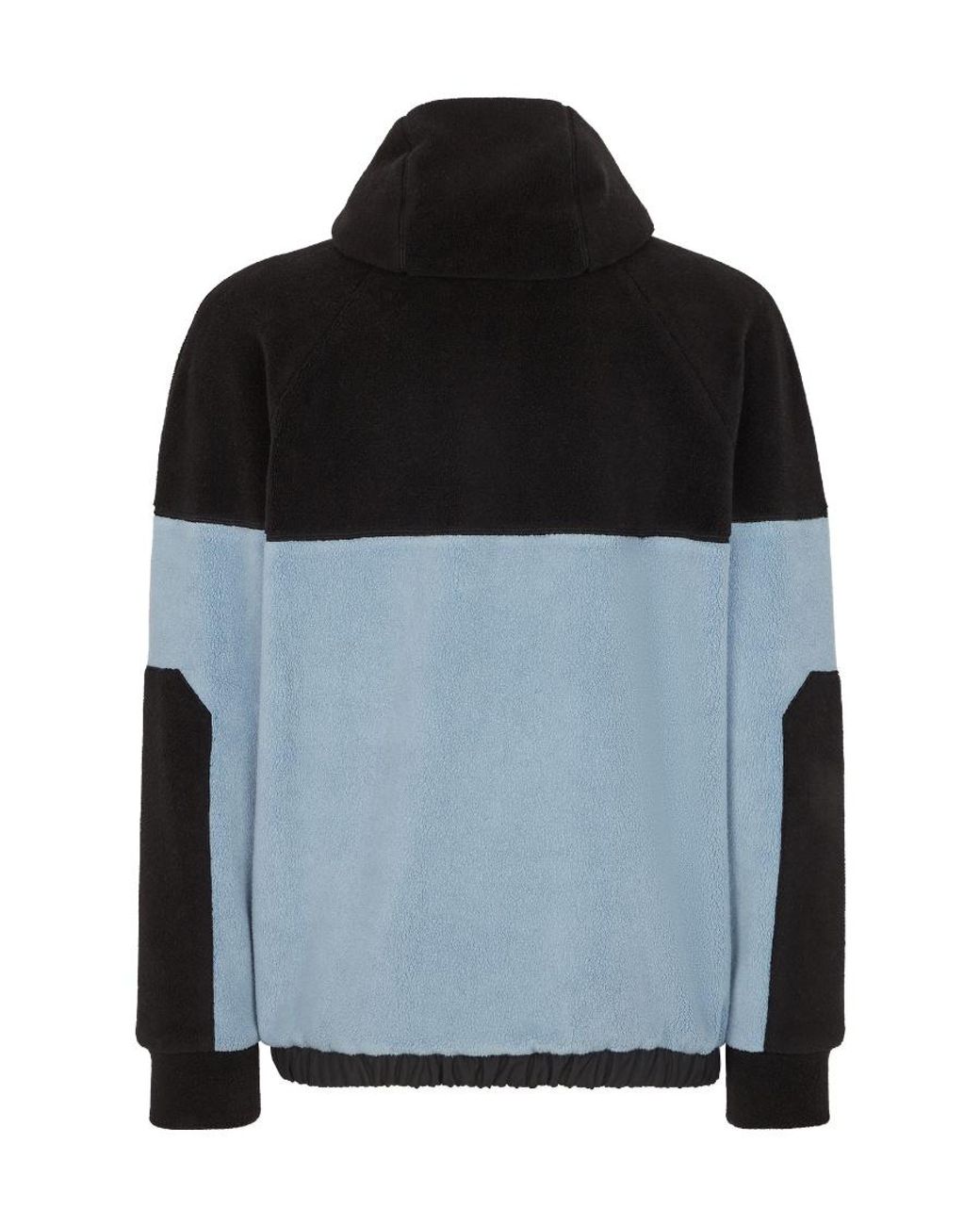 Fendi Black Fleece Logo Patch Zipped Hoodie for men