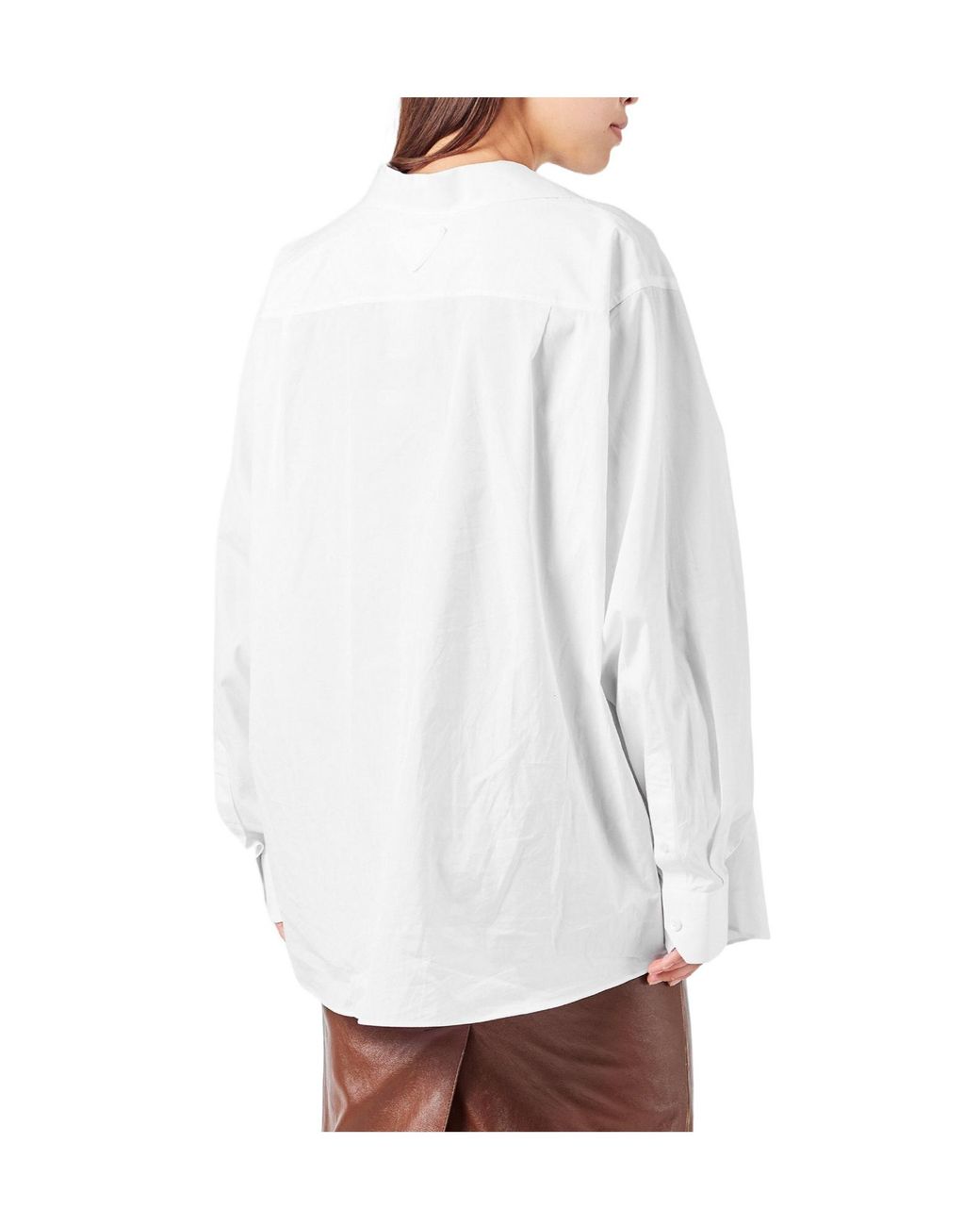 Prada White Cotton Button-Up Shirt