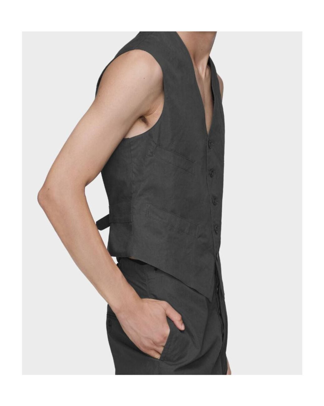 Maison Margiela Black Buttoned Vest Jacket for men