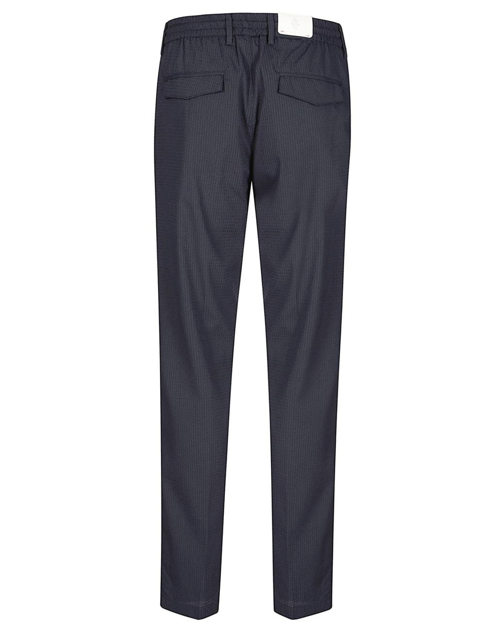 Eleventy Blue Drawstring Striped Tailored Trousers for men