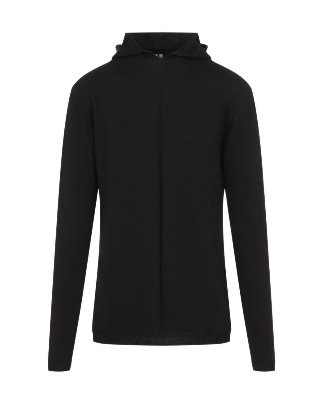 Rick Owens Black Central-Seam Hooded Sweater for men