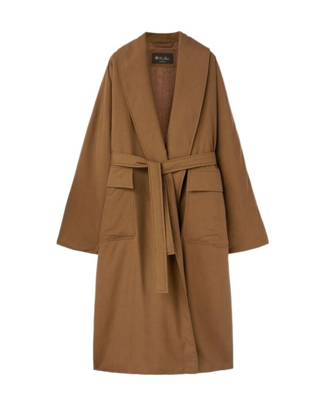 Loro Piana Brown Dwight Long-Sleeved Belted Coat
