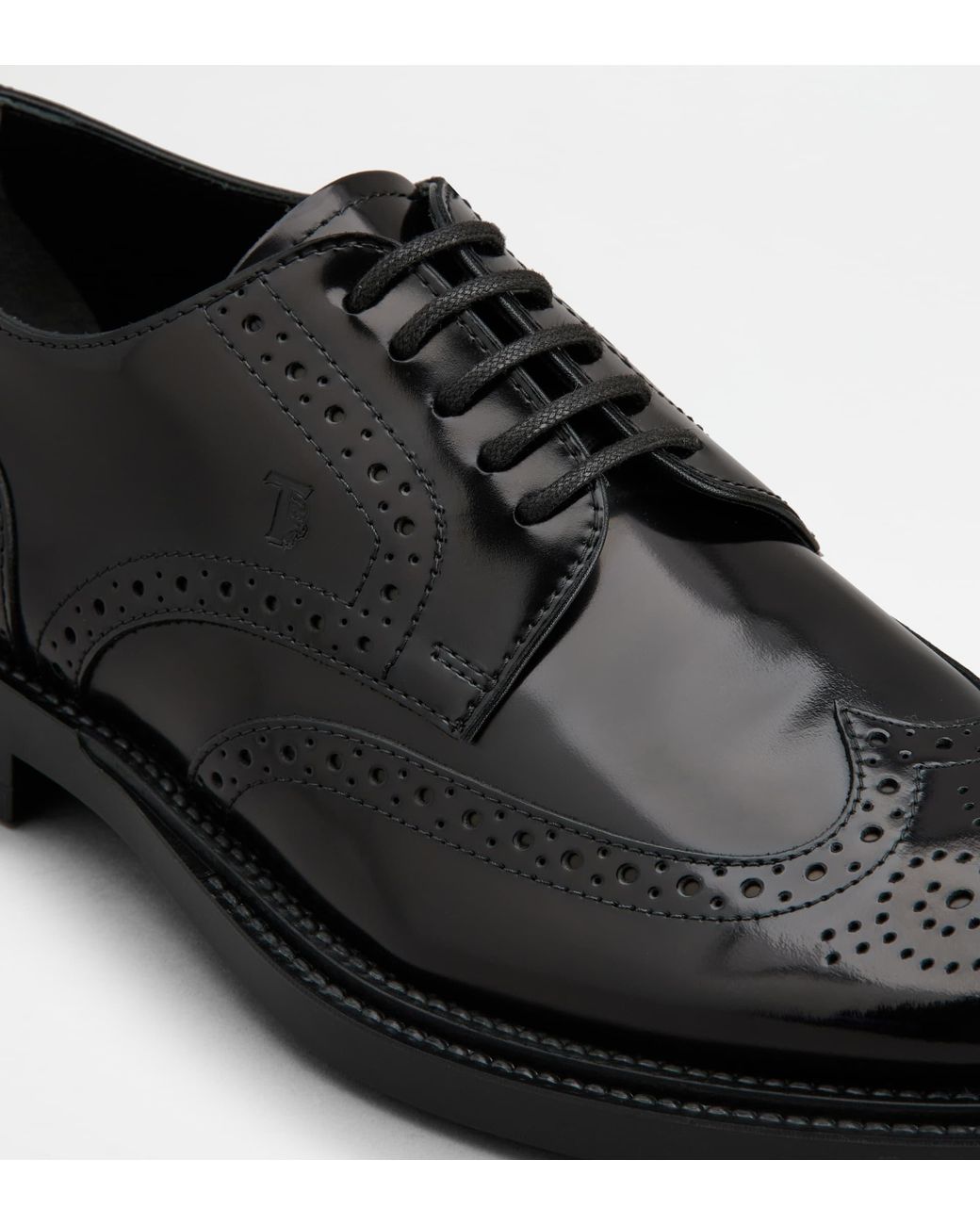 Tod's Black Monogram Detailed Lace-Up Derby Shoes for men