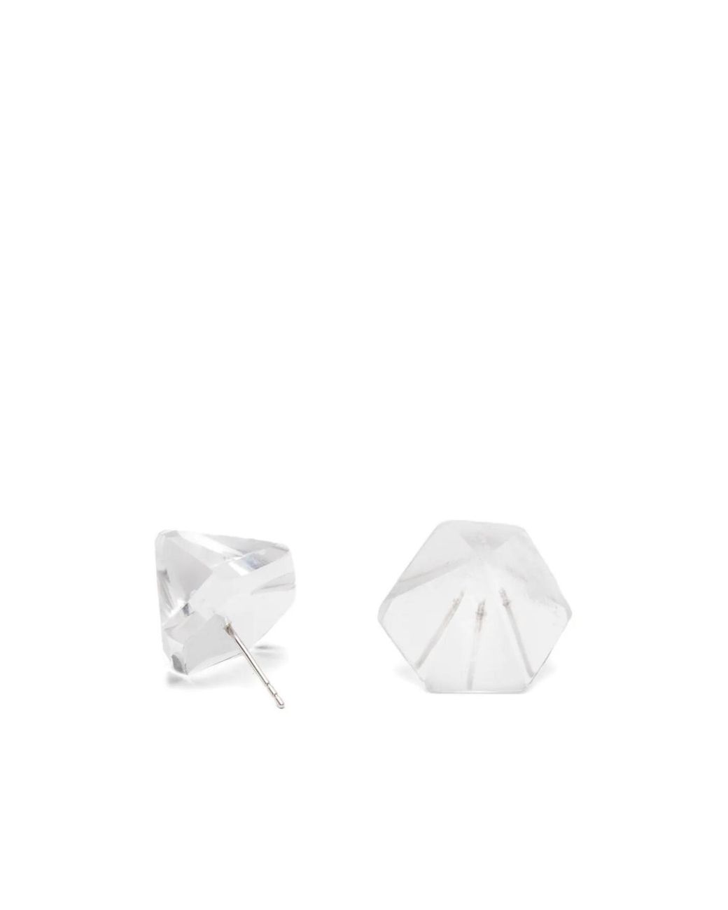 Monies White Geometric Earrings