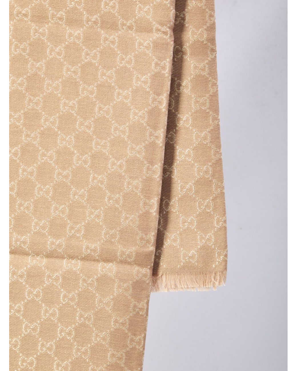 Gucci Natural Gg Printed Shawl