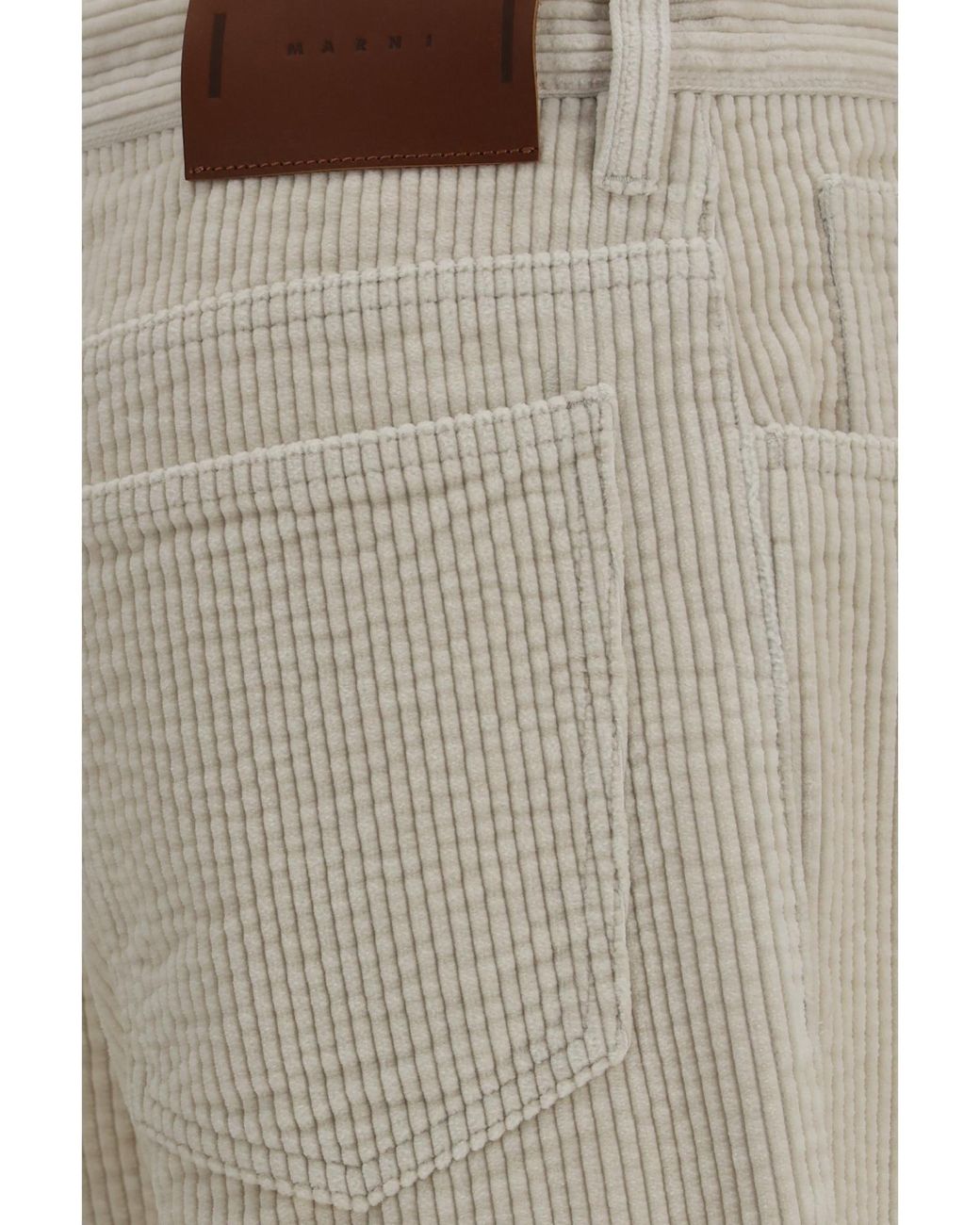 Marni Natural Corduroy Straight-Leg Pants