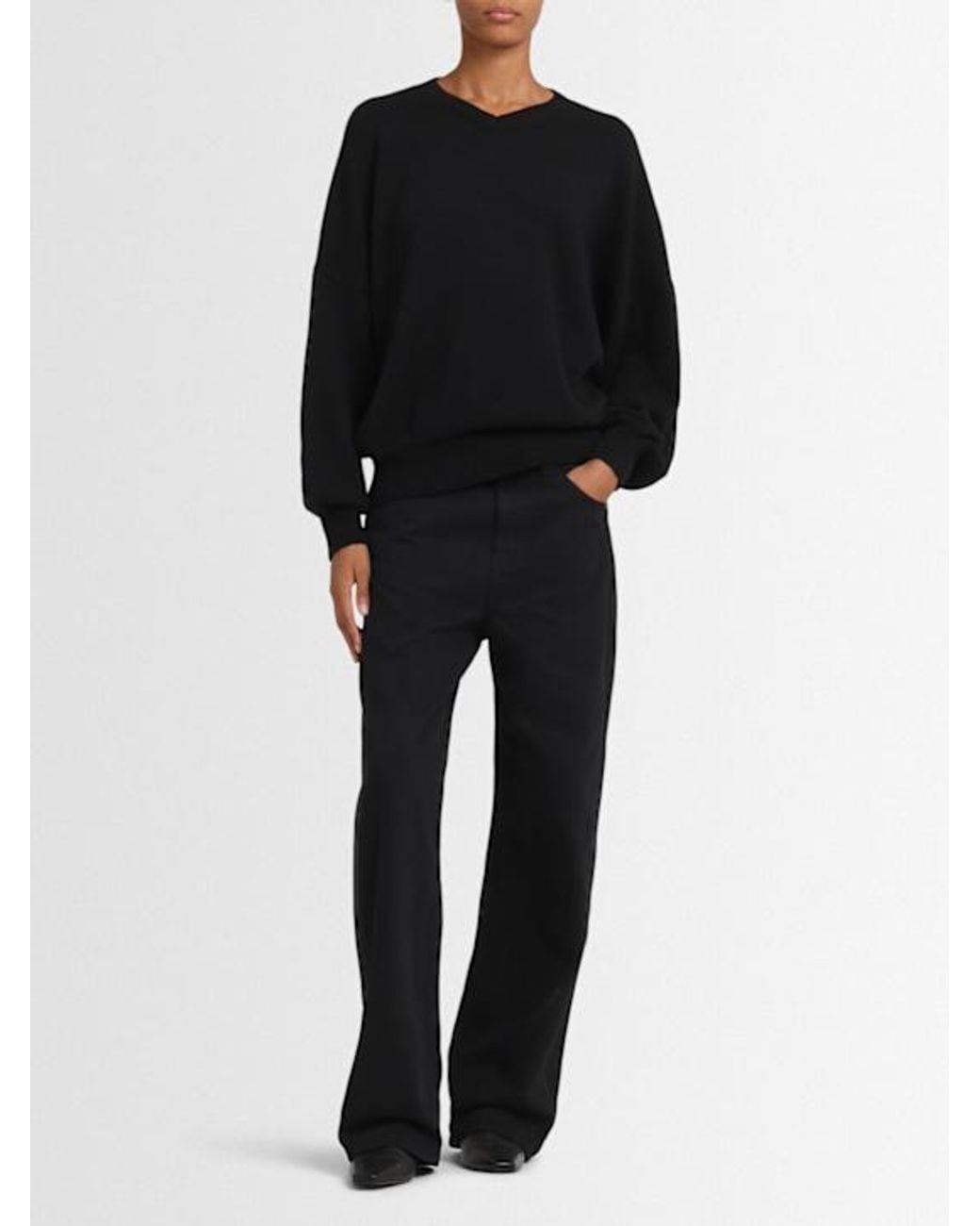 Khaite Black Bonnie Denim Straight Jeans