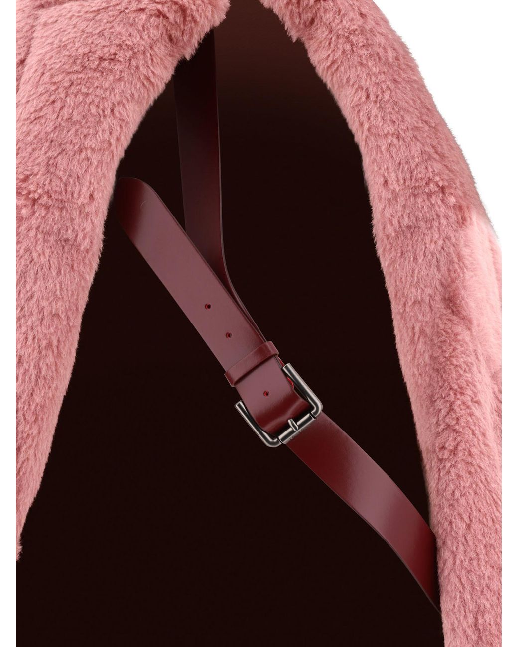 Max Mara Red Double-Breasted Fleece Coat