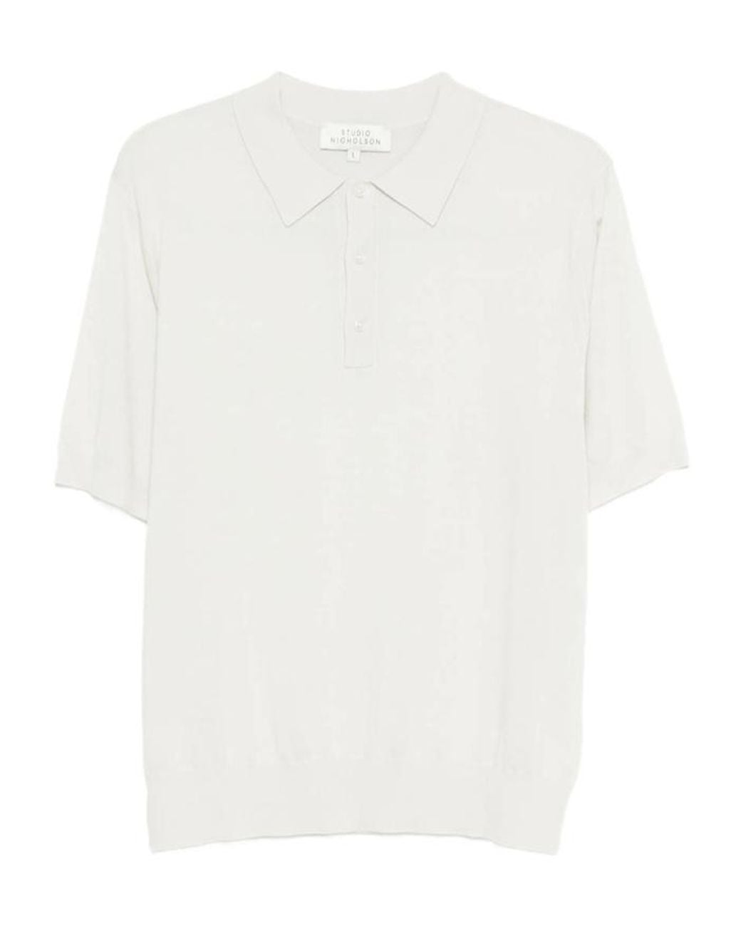 Studio Nicholson White Short-Sleeved Polo Shirt for men