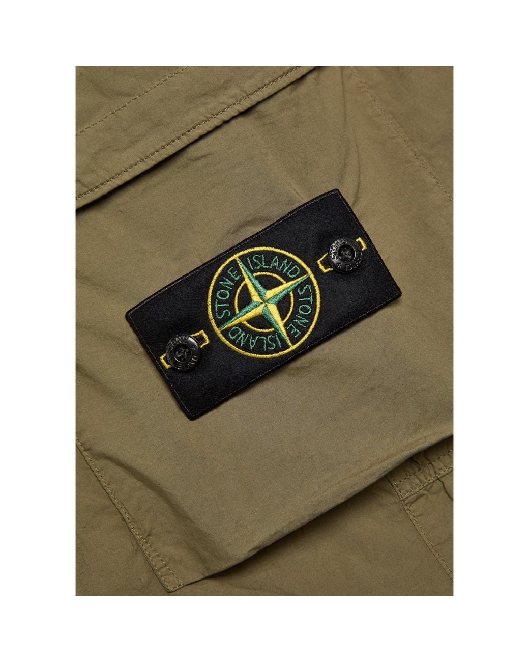 Stone Island Green Cuffed Utility Cargo Pants for men