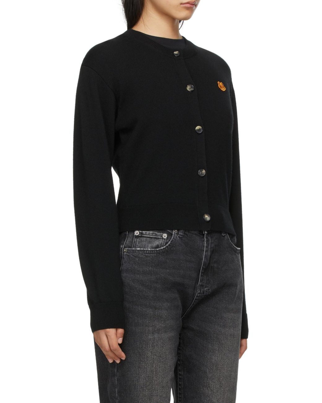 KENZO Blue Logo-Patch Cardigan