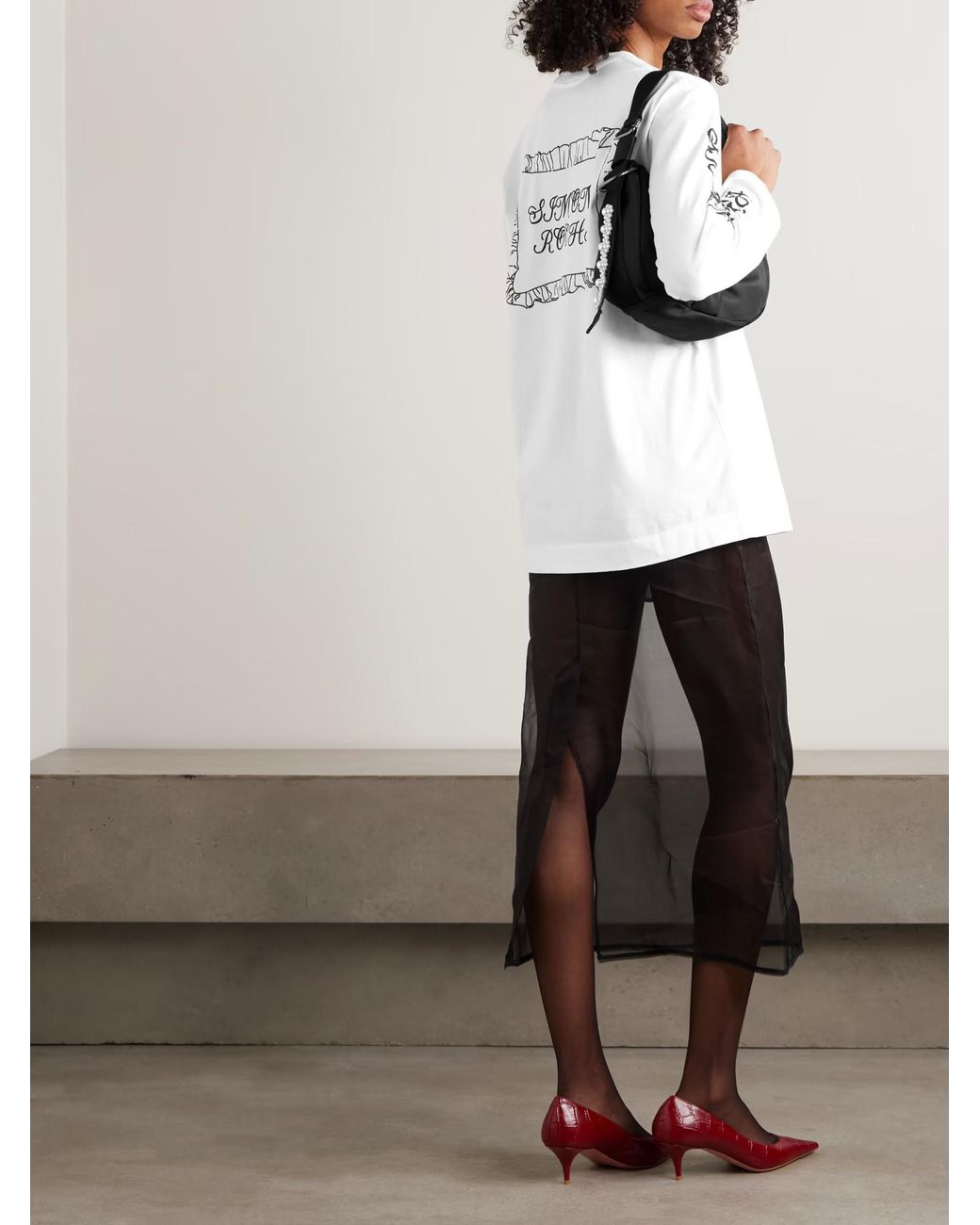 Simone Rocha White Printed Long-Sleeved T-Shirt