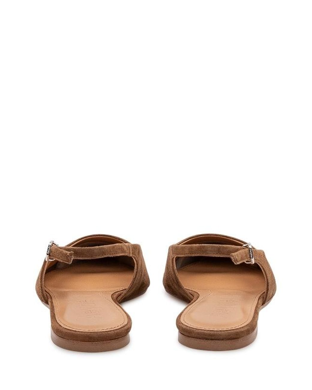 Aeyde Brown Squaretoe Suede Flats
