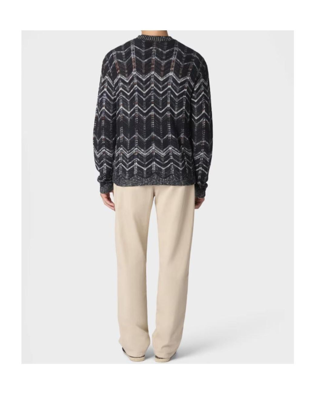Missoni Black Chevron Ribbed-Trim Cardigan for men