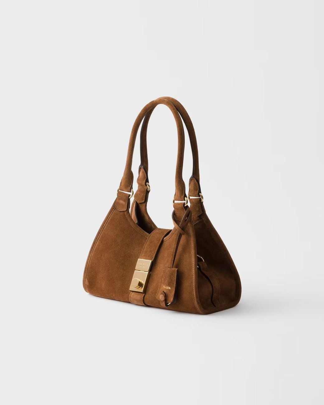 Prada Brown Small Suede Tote Bag