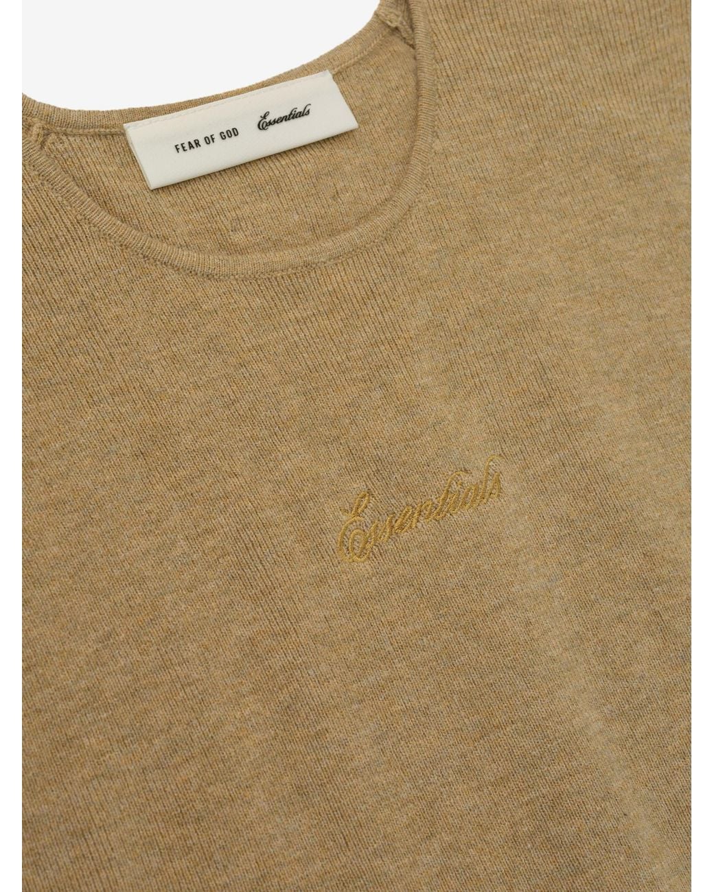 Fear Of God Natural Signature Rib Knit Cropped Top