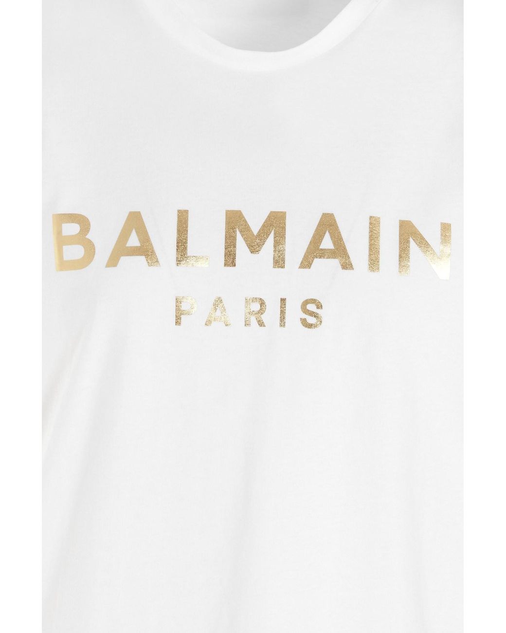 Balmain White Eco-Designed Cotton T-Shirt With Logo Print