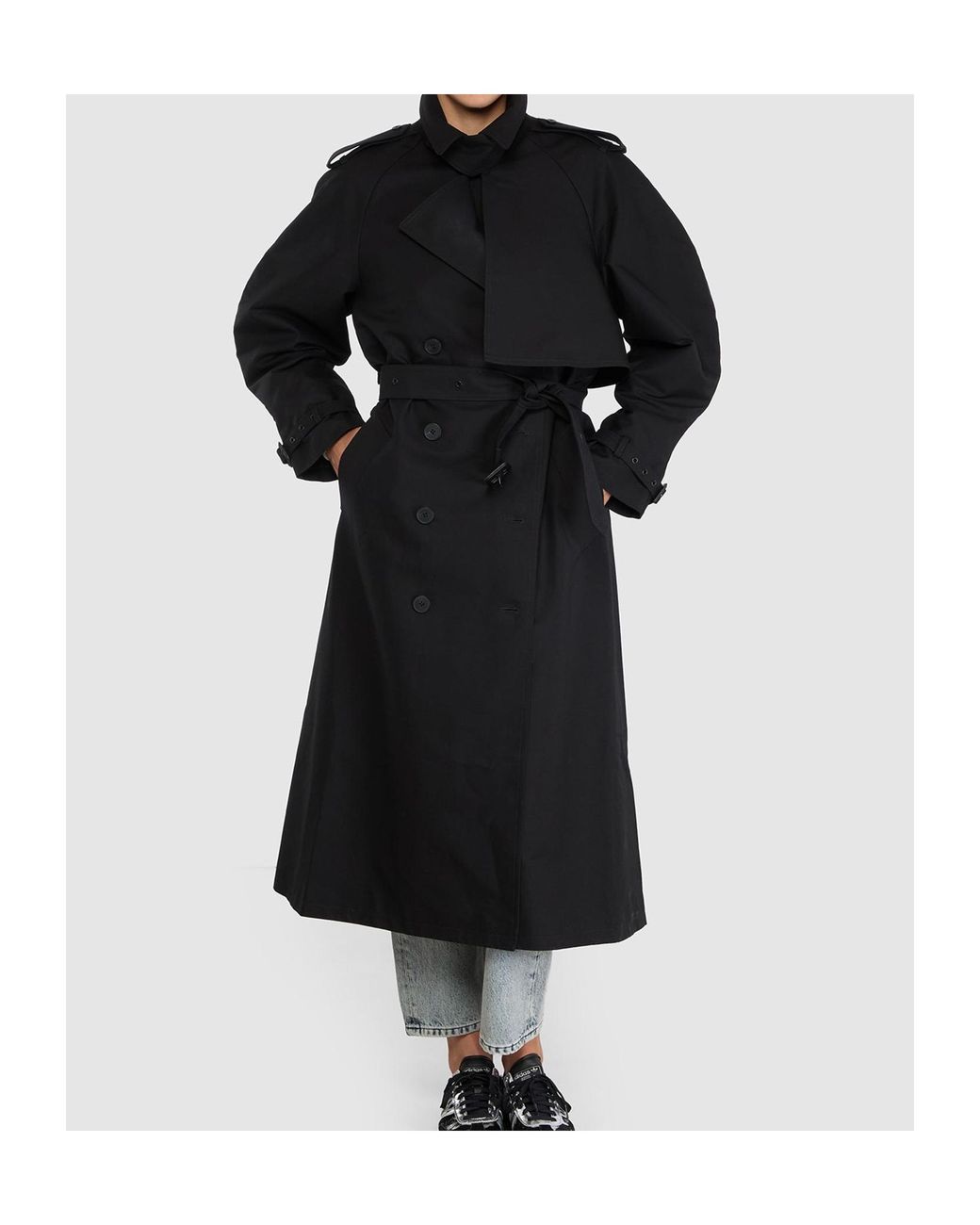 Anine Bing Black Pascale Double-Breasted Trench Coat