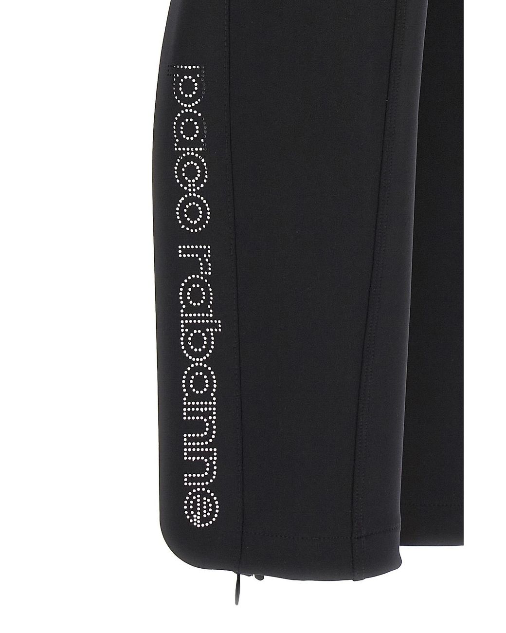 Rabanne Black Logo Detailed High Waisted Leggings