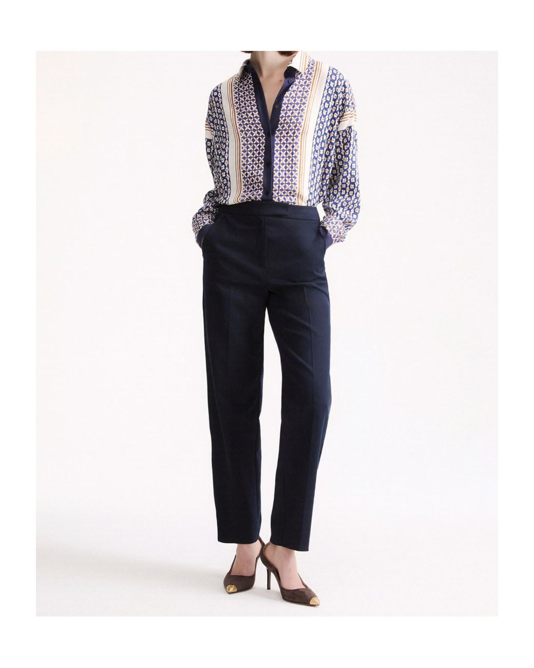 Marella Blue Casual Pants With Side Pockets