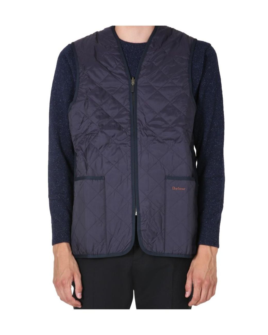 Barbour Blue Quilted Sleeveless Jacket for men