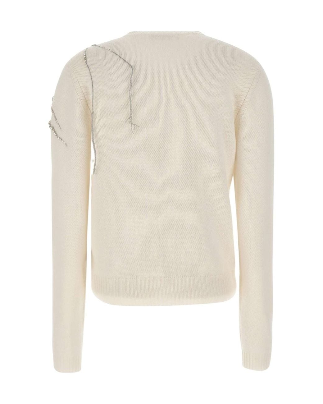 Fabiana Filippi Natural Rhinestone Embellished Cardigan