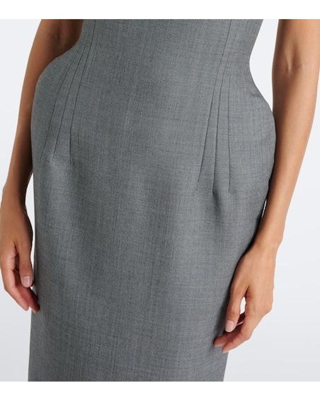 Magda Butrym Gray Wool Bustier Dress