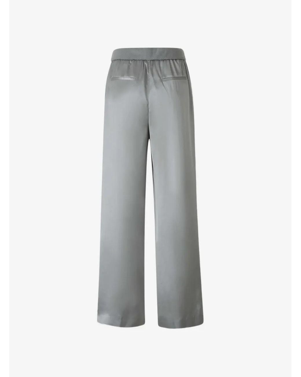 Peserico Gray Satin Casual Pants