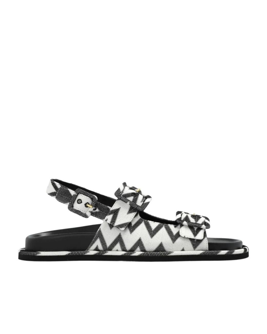 Missoni White Zigzag-Knit Buckled Sandals