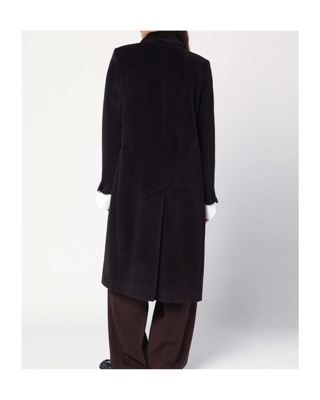 Tagliatore Black Double-Breasted Belted Coat
