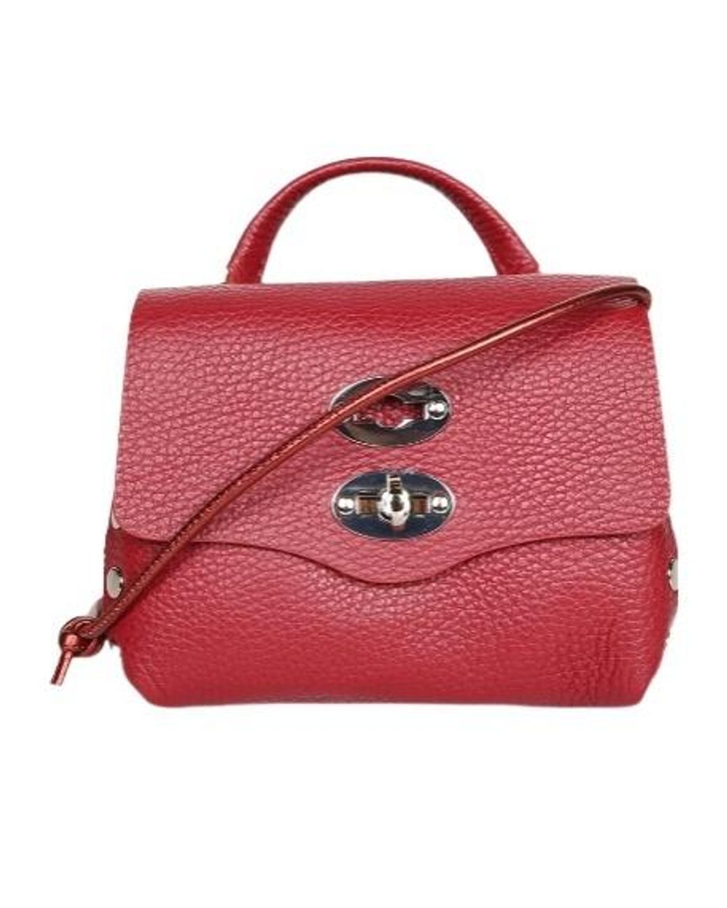 Zanellato Red Studded Leather Shoulder Bag